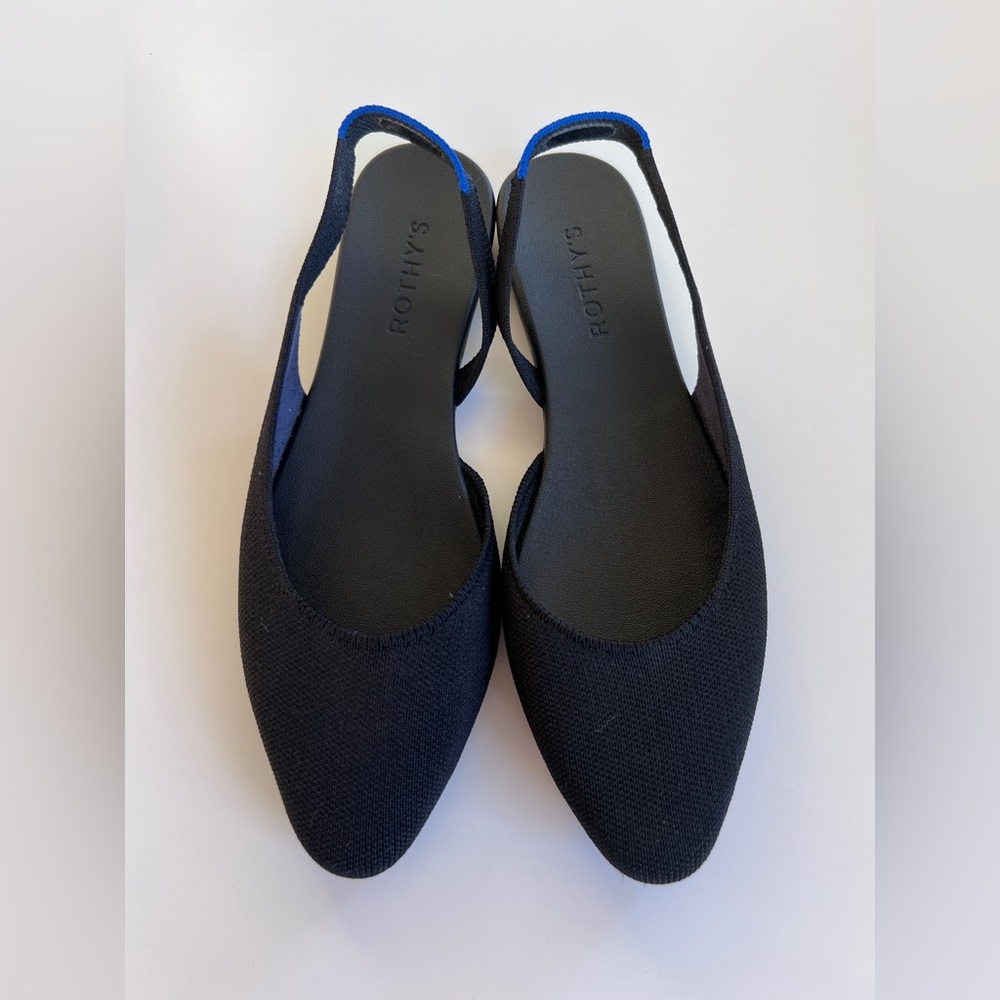 Rothy's Almond Slingback Flats in Black